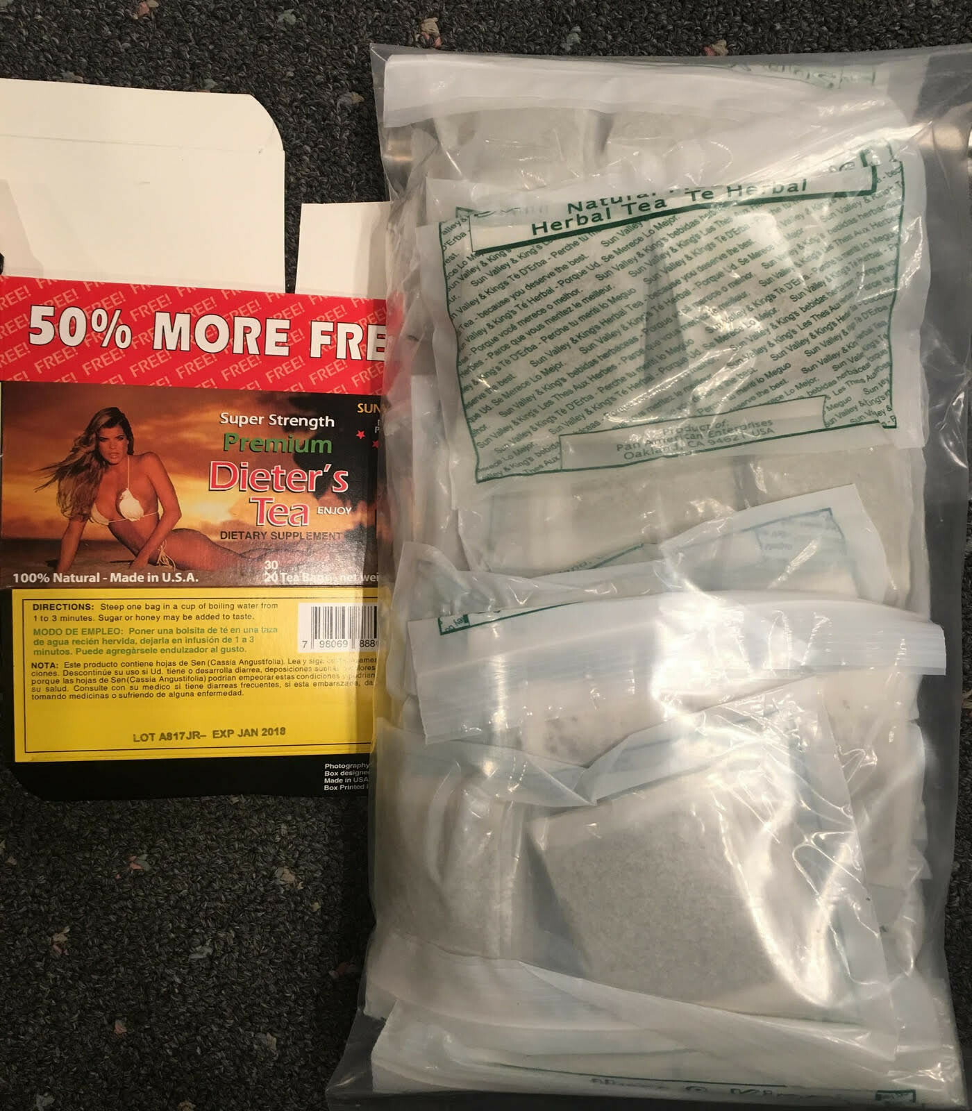 Bulk pack 240 TEA BAGS- SUN VALLEY PREMIUM DIETERS TEA – SUPER STRENGTH
