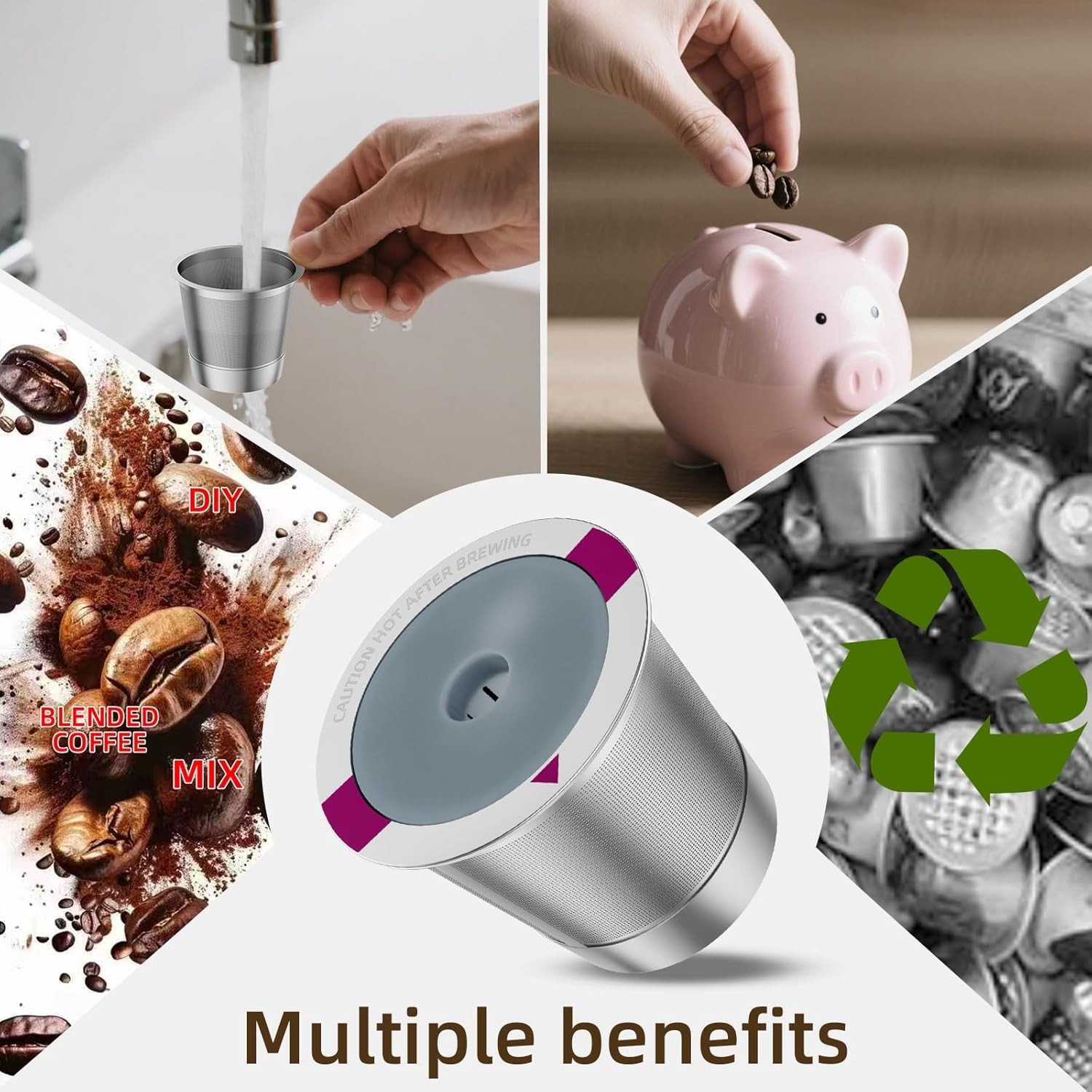 2 Pack Reusable K Cup Coffee Pods, Universal Stainless Steel Refillable K Cup…