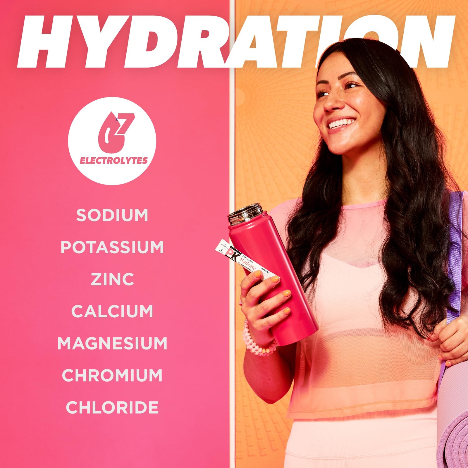 Pure Kick Hydration Singles To Go Drink Mix, Strawberry Watermelon, 72 Ct