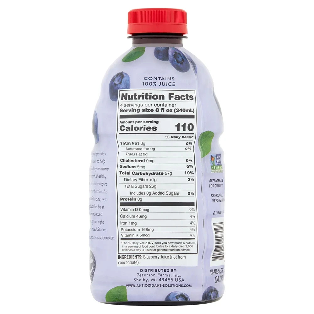 (2 pack) Antioxidant Solutions 100% Blueberry Juice Not from Concentrate…