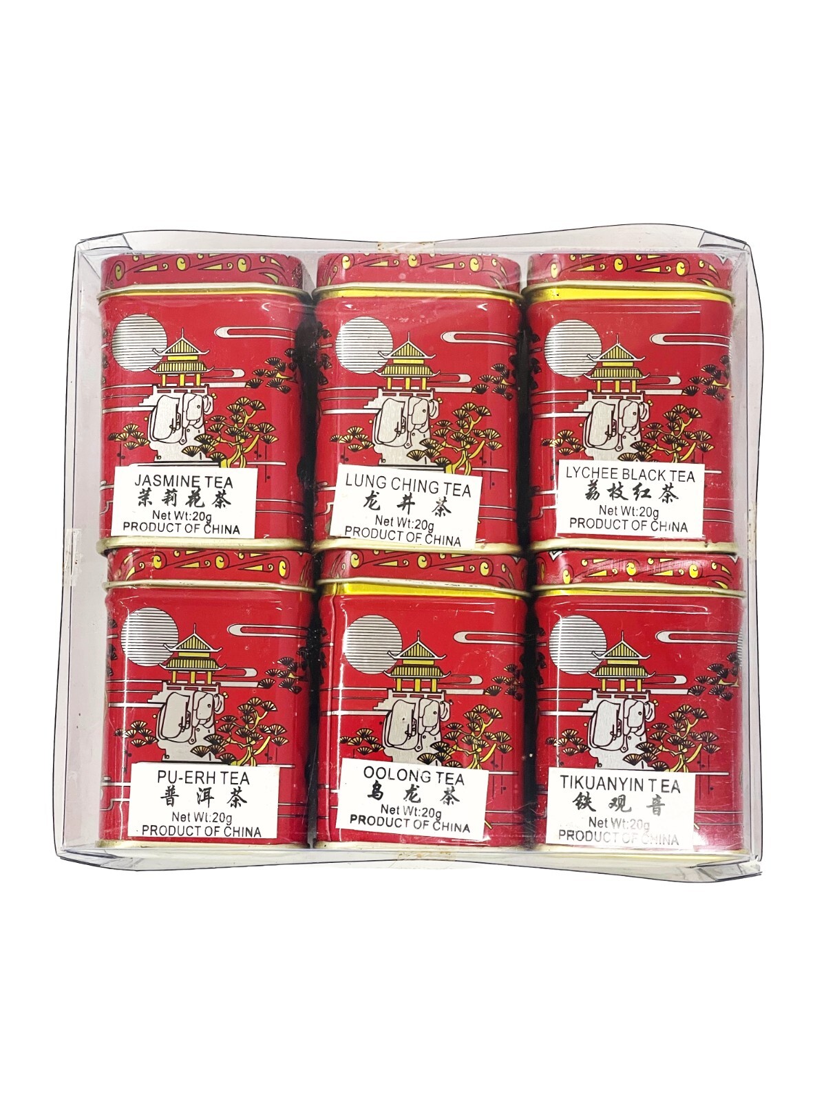 China Tea Loose Leaf Sampler Gift Pack – 6 Tins (Red Package)