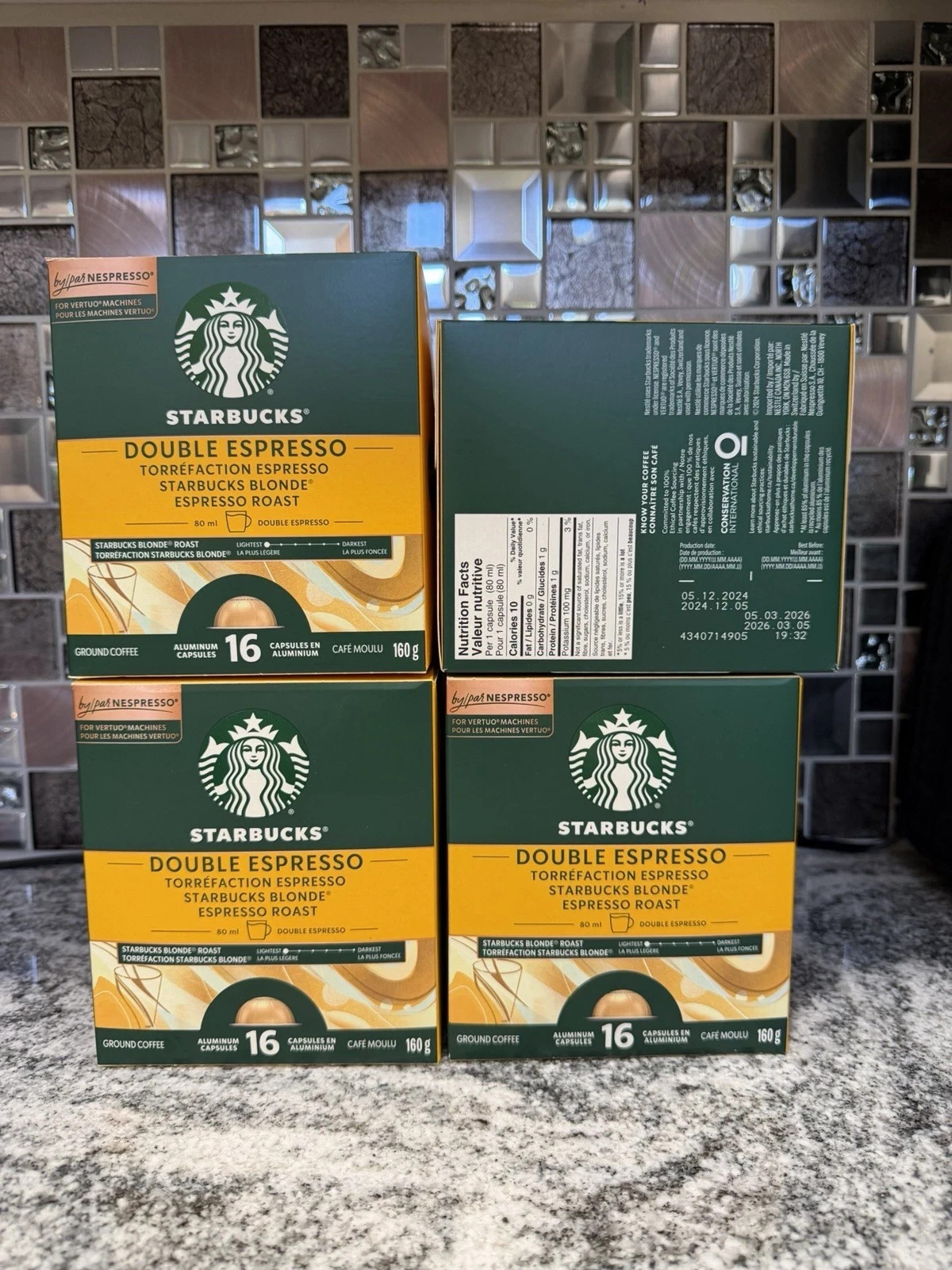 Starbucks Nespresso Double Espresso Blonde Roast, 64 Coffee Capsules