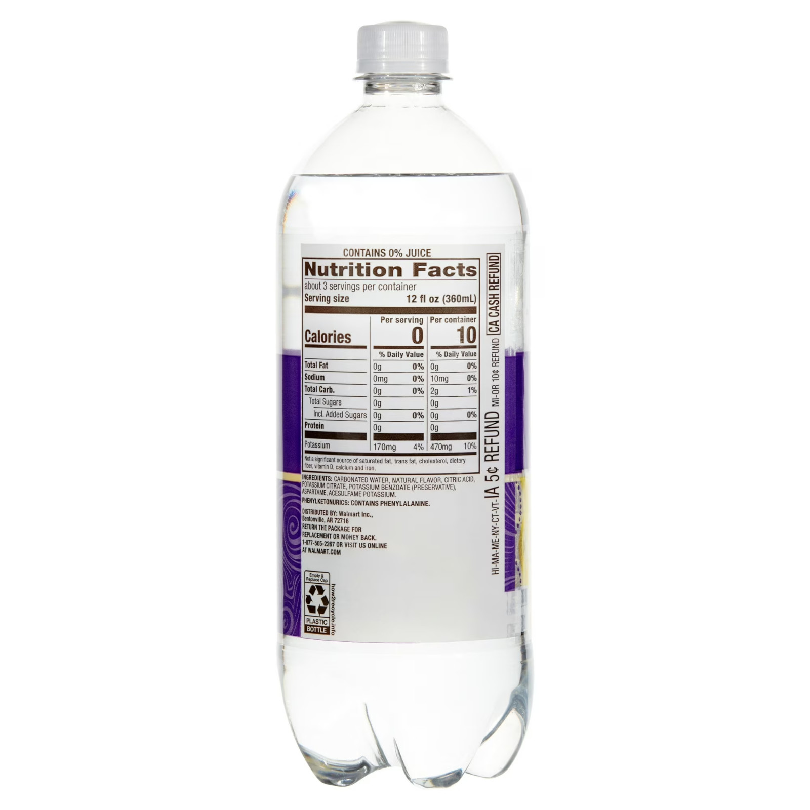 (12 pack) Clear American Blackberry Lemonade Sparkling Water, 1 Liter-Free Ship.