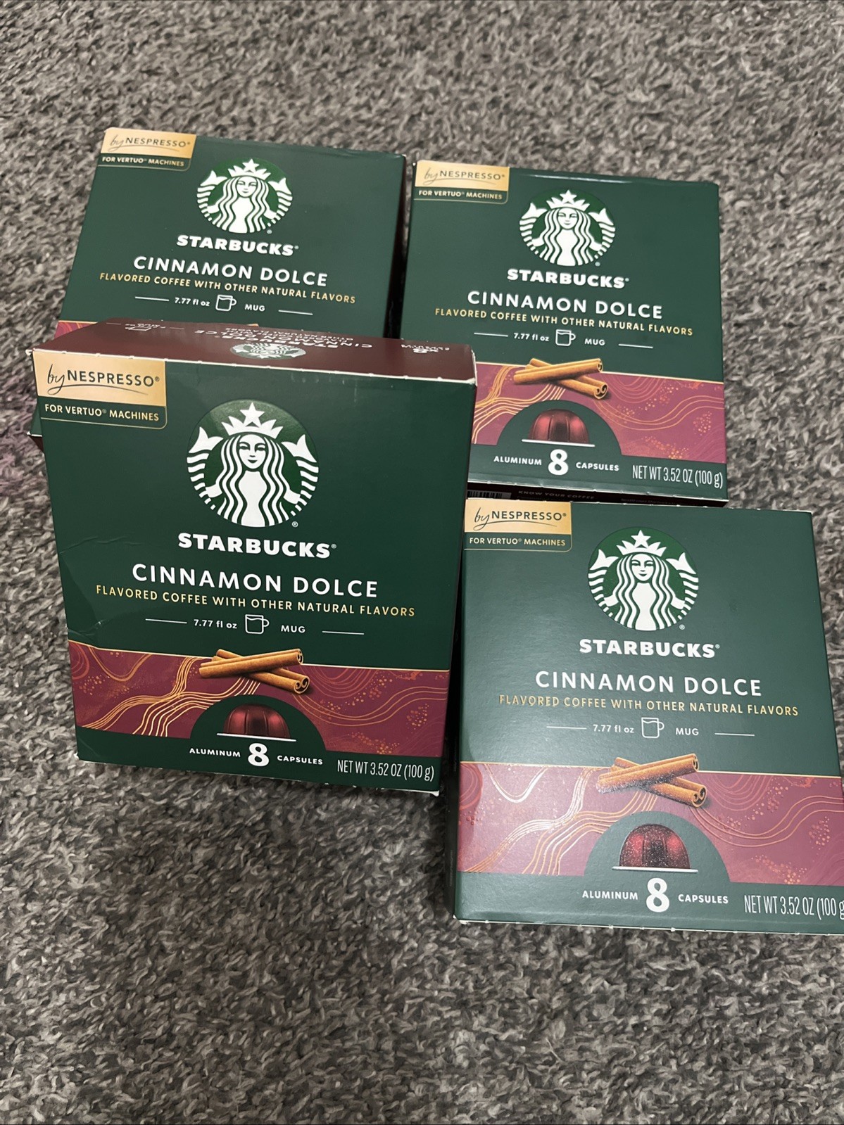 64 ct Nespresso Pods Starbucks Cinnamon Dolce Roast Coffee Vertuo Capsules LOT