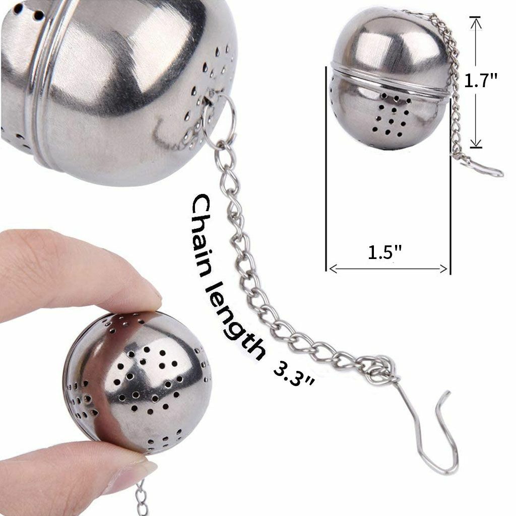 1/2 PCS Mesh Tea Infuser Stainless Metal Cup Strainer Loose Leaf Filter W/Lid