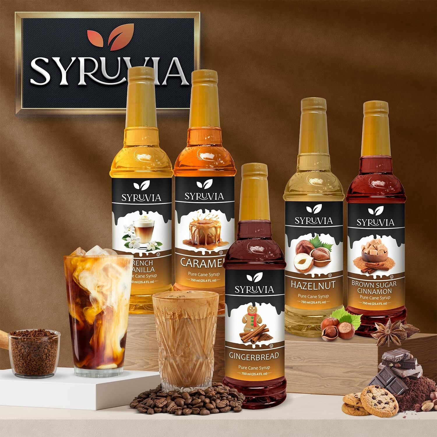 Syruvia Lavender Coffee Syrup 25.4 fl oz, Kosher, Gluten-Free, for Lattes & More