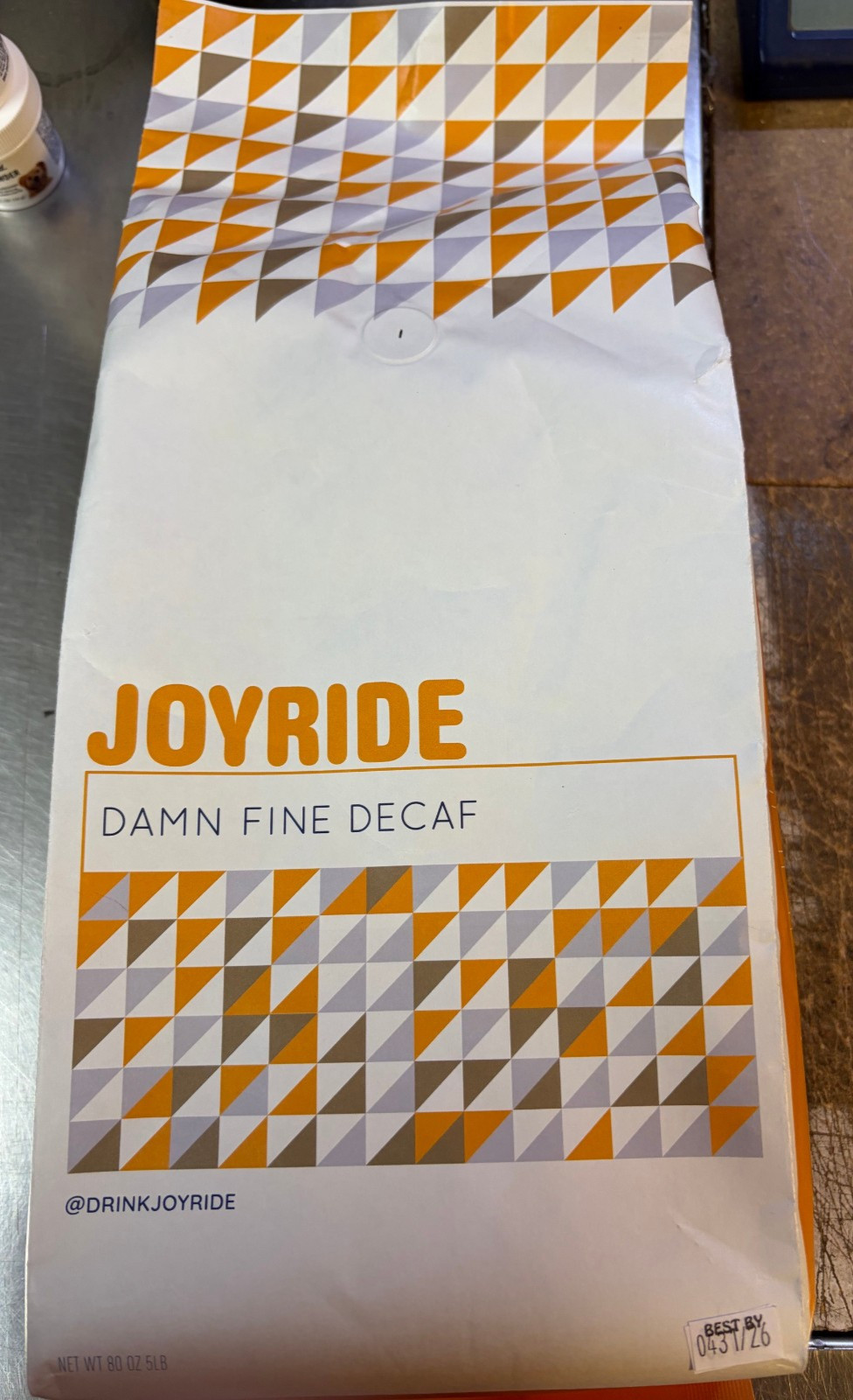 Joyride Damn Fine DECAF Coffee Whole Bean 5 lbs pounds Best By 4/31/2026 80oz