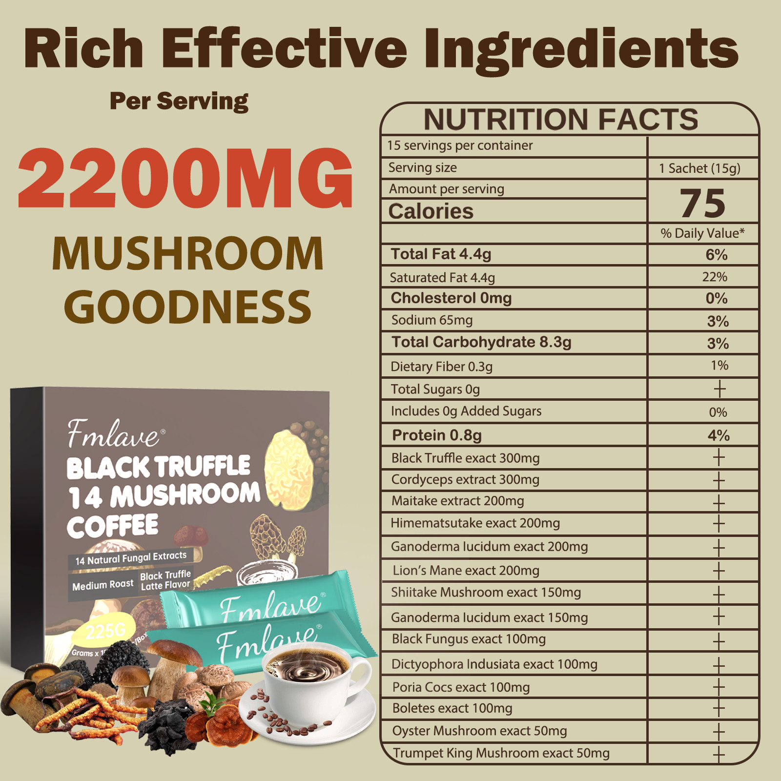 14-in-1 Organic Mushroom Coffee – Instant Coffee for Better Energy, Brain Boost