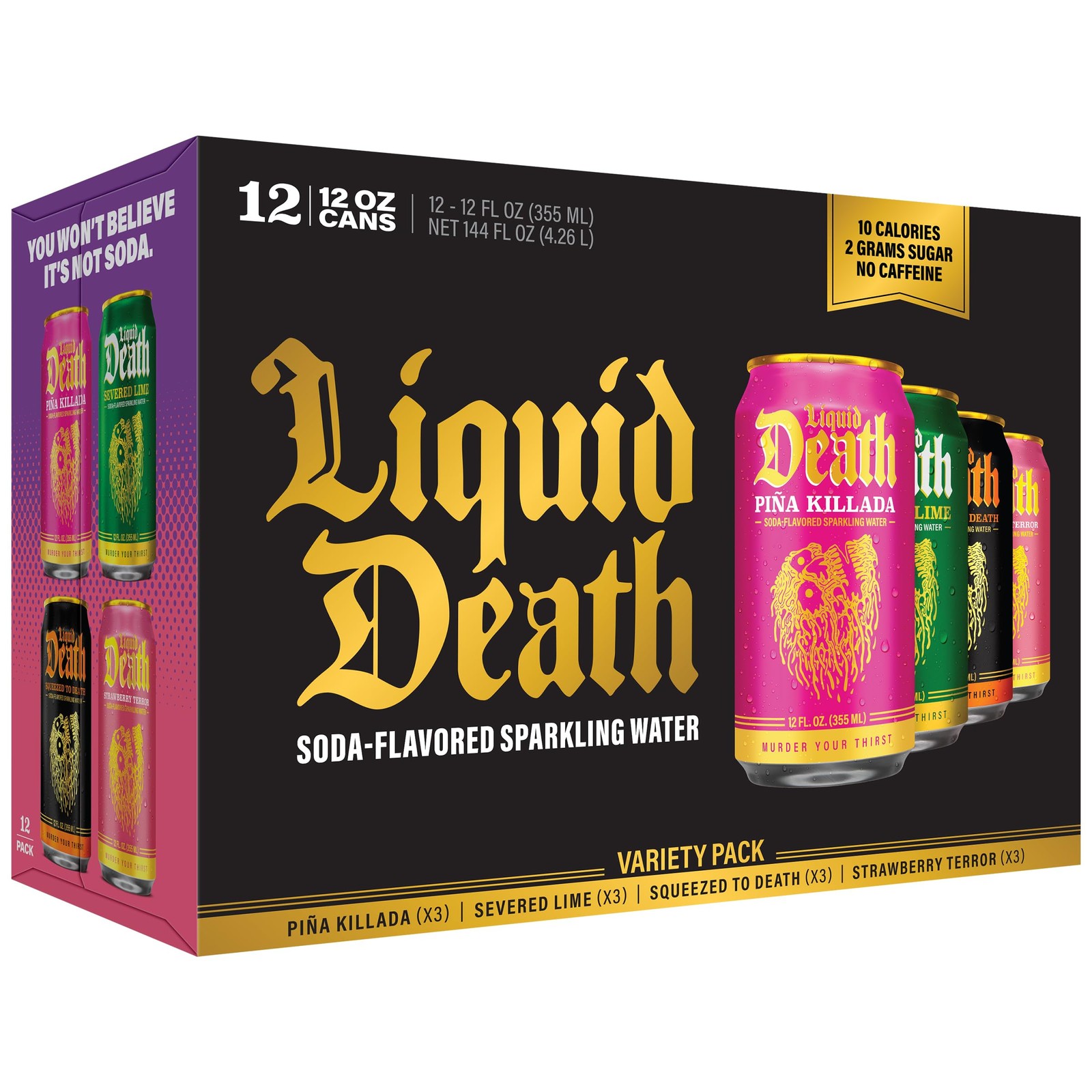 Liquid Death Soda-Flavored Sparkling Water – Modern 12 Fl Oz (Pack of 12)