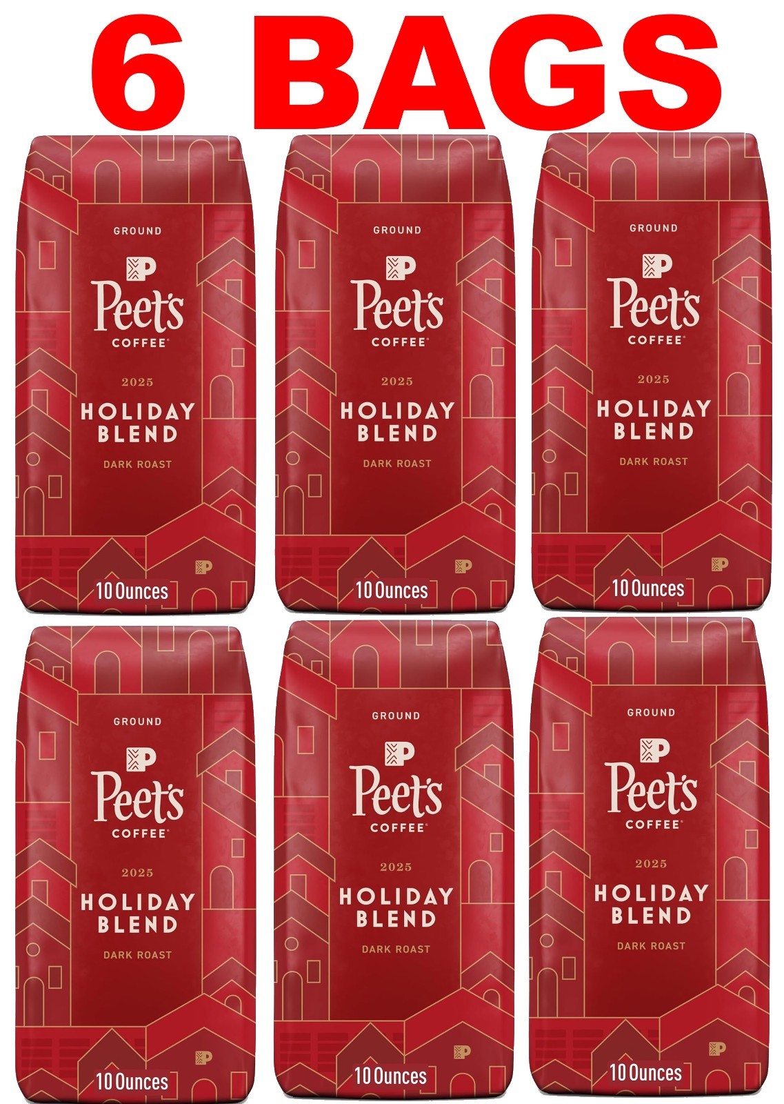 Peet’s Coffee Holiday Blend Ground Coffee, Dark Roast, 3.75Lbs ☕JUNE/2026☕