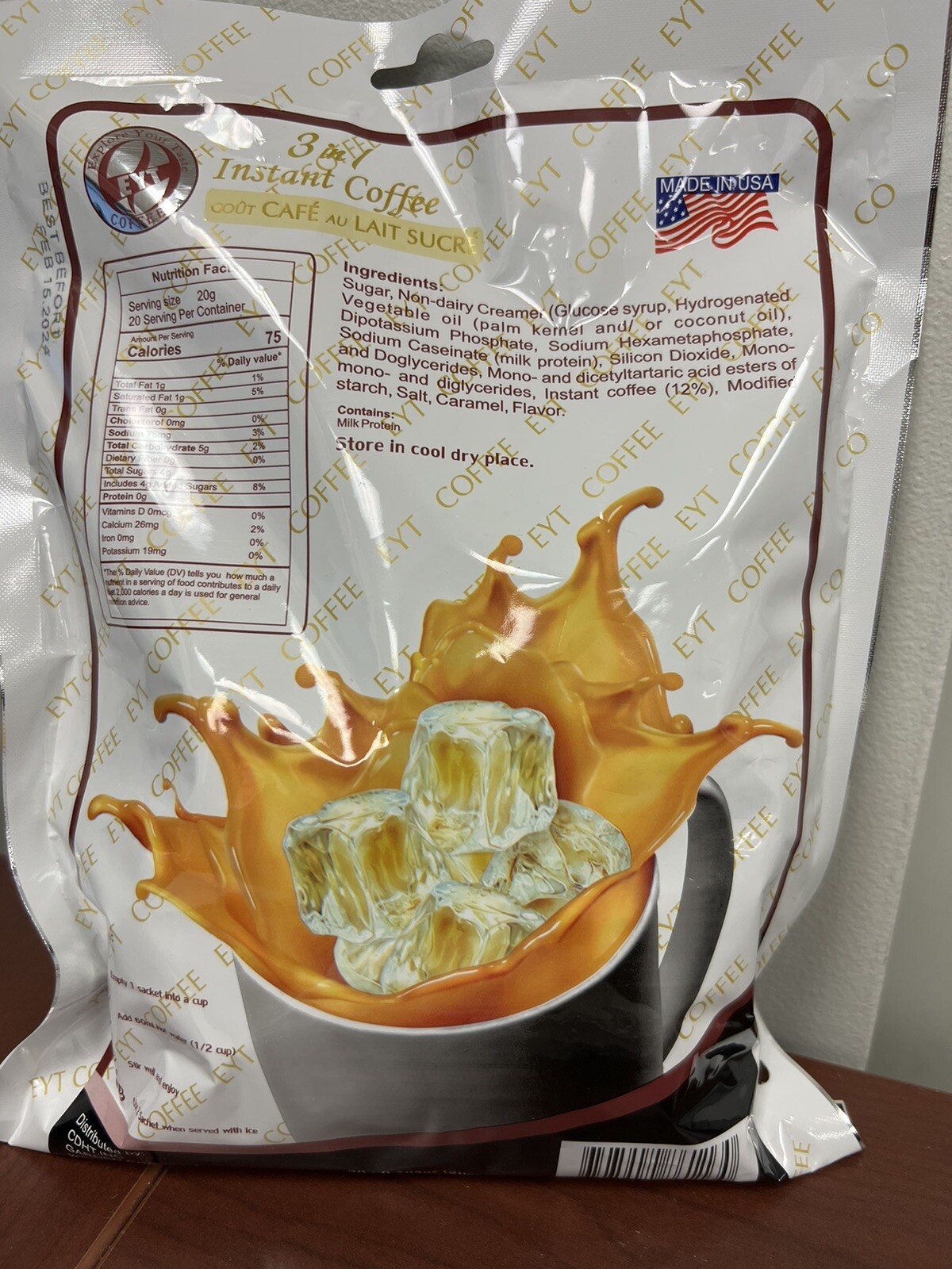 EYT- Explore Your Taste- 3in1 Instant Coffee, 20gr X 20 Bags – Made In USA