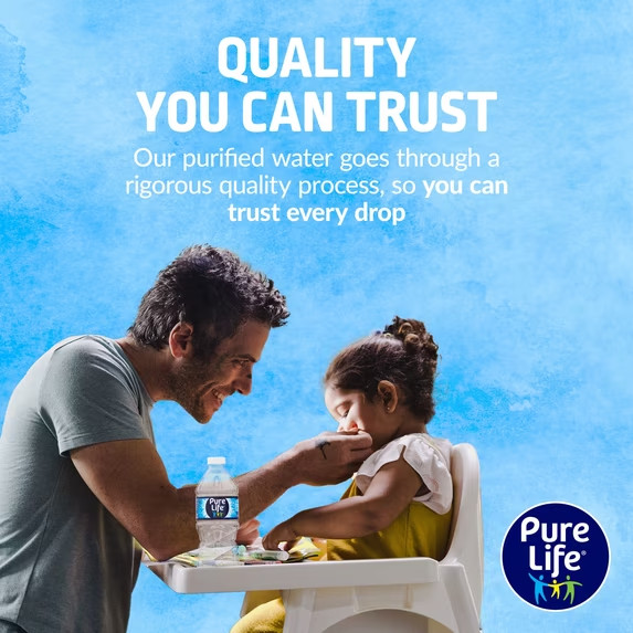 Pure Life Purified Water, 16.9 Fl Oz, 35-Pack Plastic Bottles“