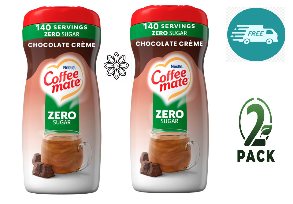 2PK Nestle Coffee mate Chocolate Creme Sugar Free Powder Coffee Creamer, 10.2oz