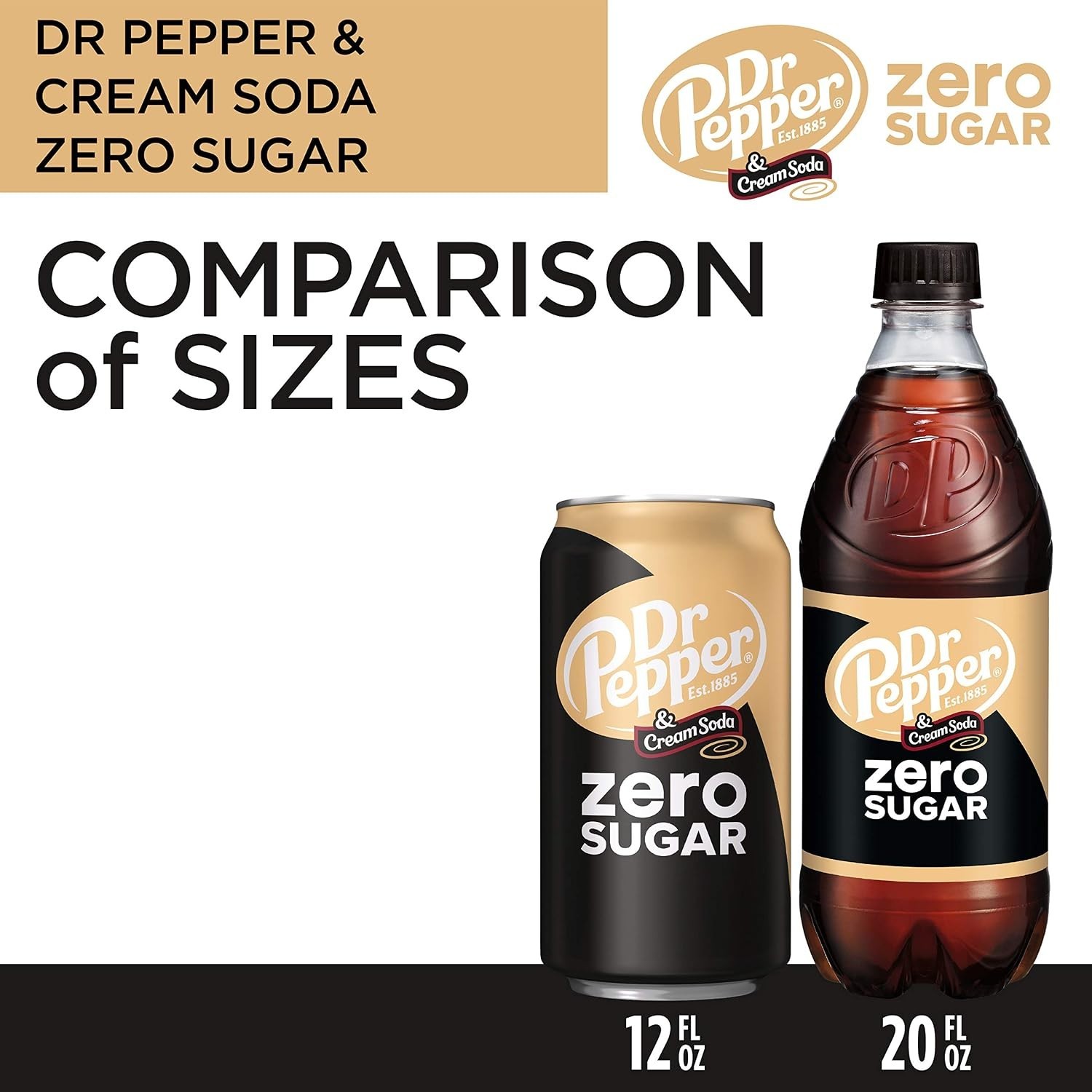 Pack of 24 Zero Sugar Cream Soda – 12 Fl Oz Cans, Refreshingly Bold Flavor