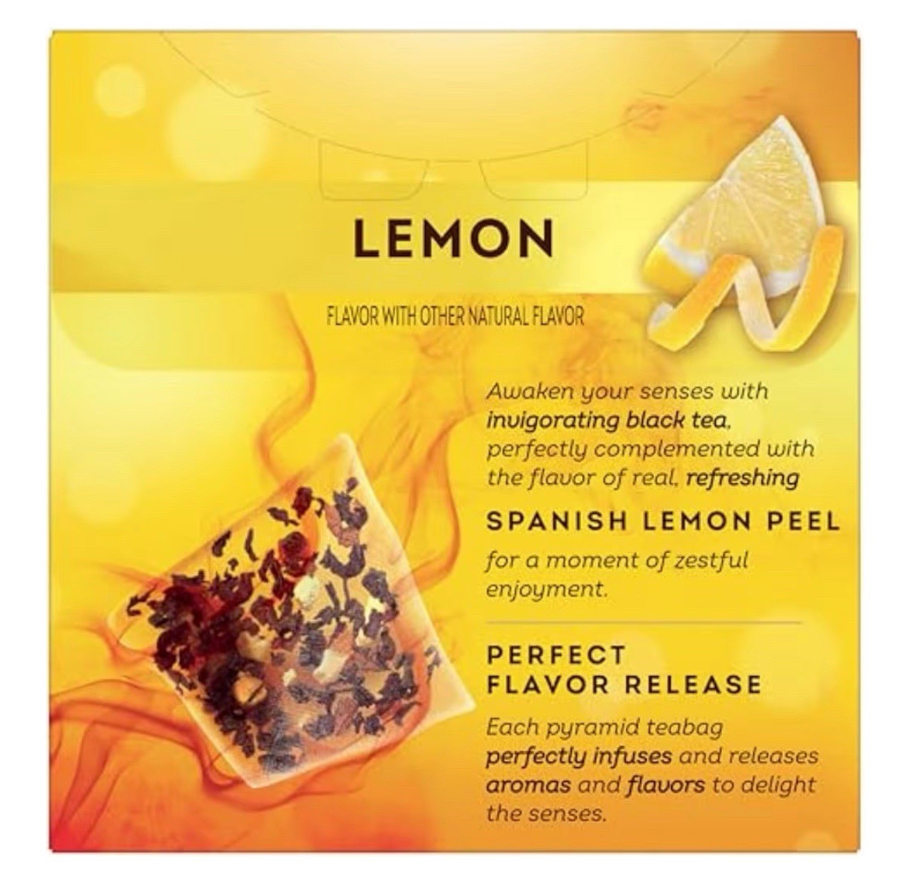 2 PK – Lipton Black Tea w/ 🍋 Lemon Peels – Pyramid Tea Bags / 40 Total Pyramid