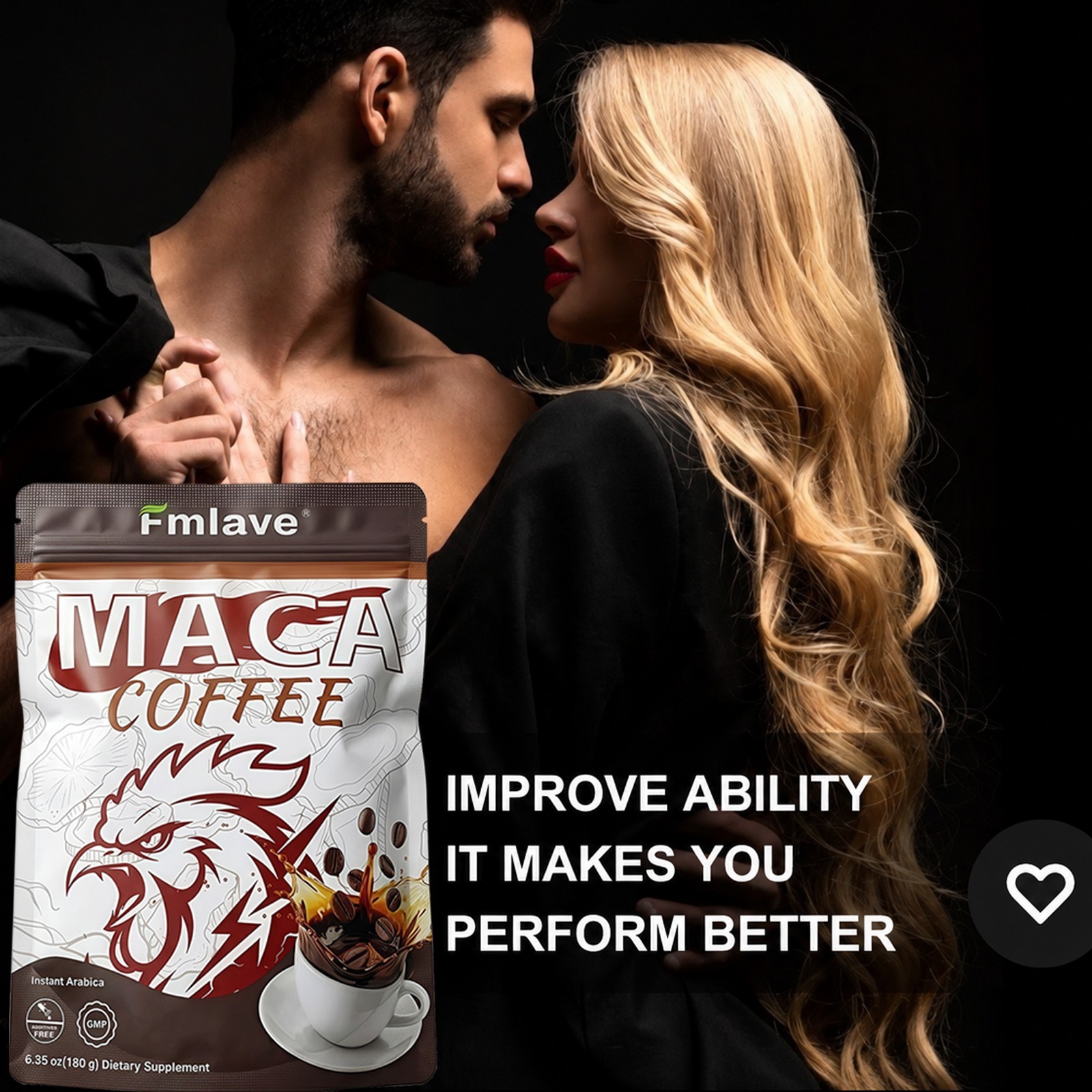 Maca Coffee for Men Herbal Supplement Energy Coffee Ginseng Ashwagandha Cordycep