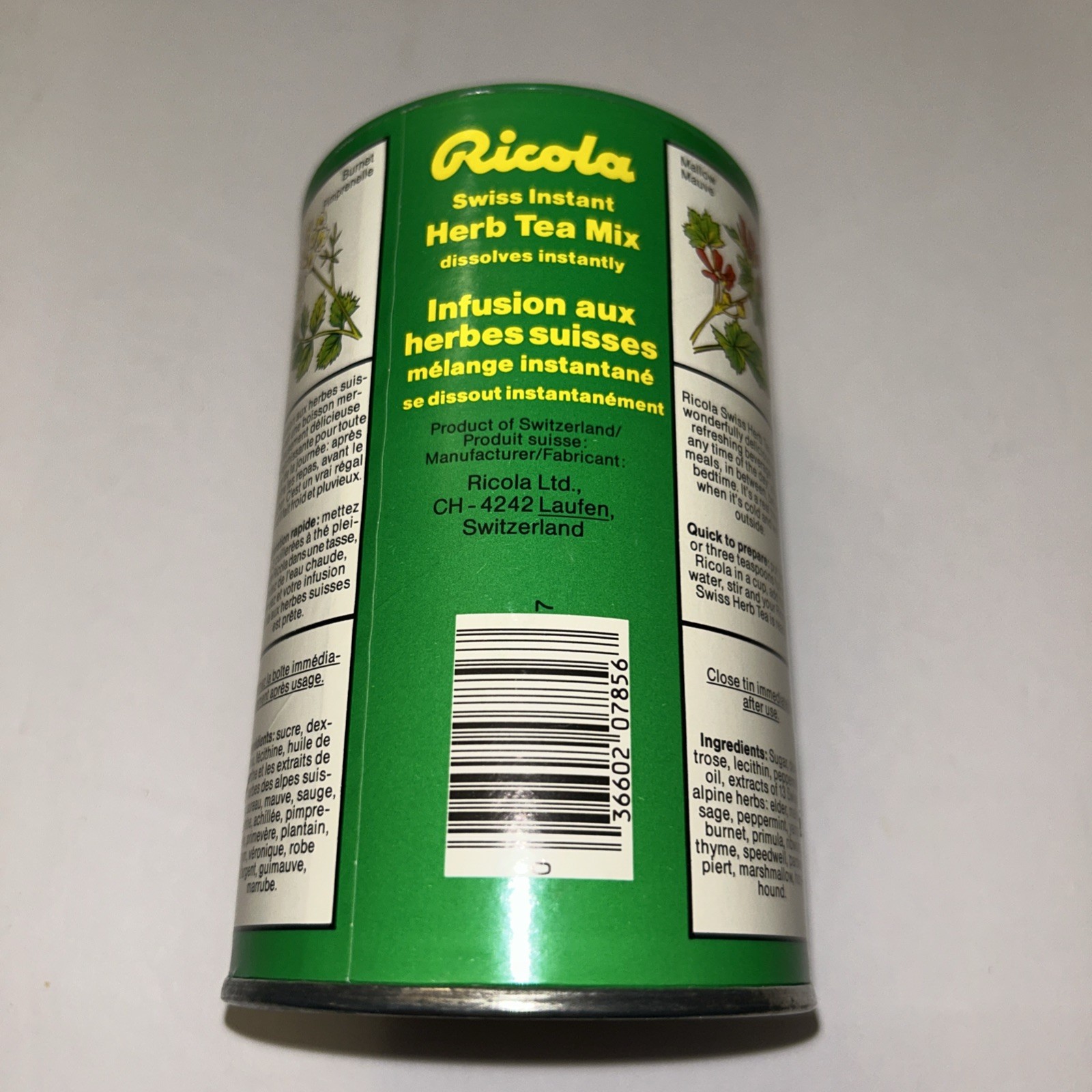 RICOLA SWISS INSTANT HERB TEA MIX 200g Vinyage New Old Stock Switzerland
