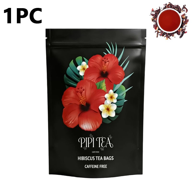 5x PiPi Tea Organic Hibiscus Tea Bags – Caffeine Free Herbal Tea Rich in Antioxi