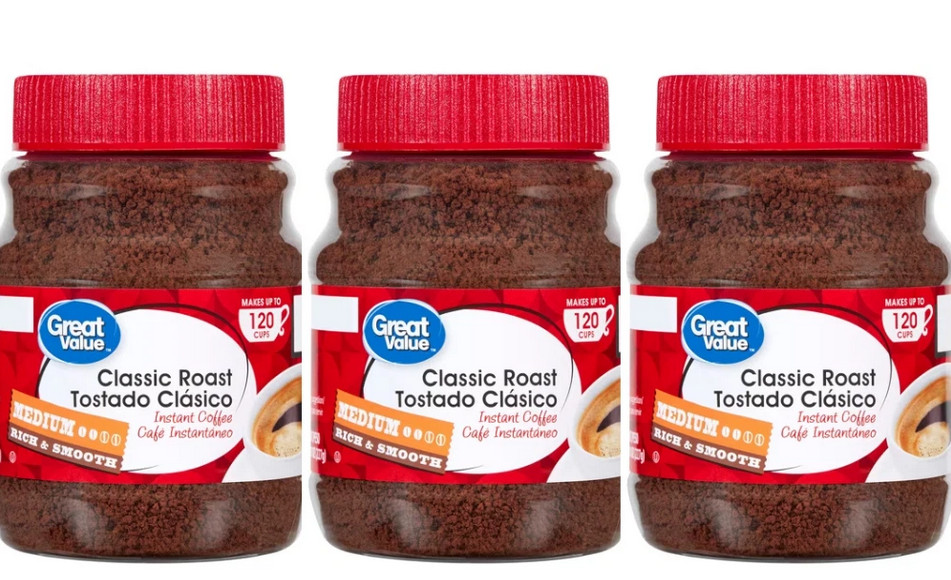 Great Value Instant Coffee Classic Medium Roast 8 oz 3 Pack