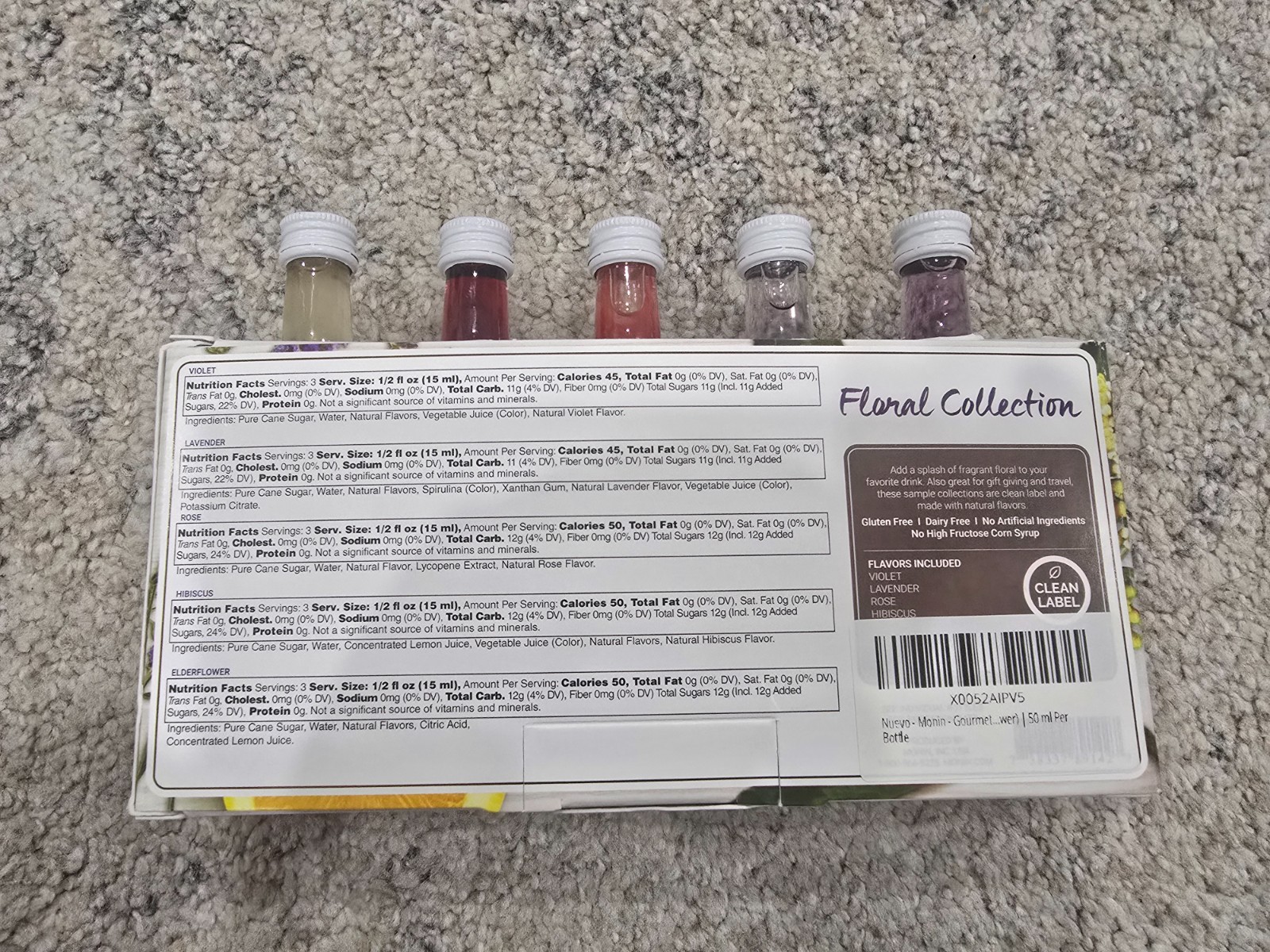 10-PACK Monin Gourmet Flavoring Syrup Collection Floral & Collection Coffee