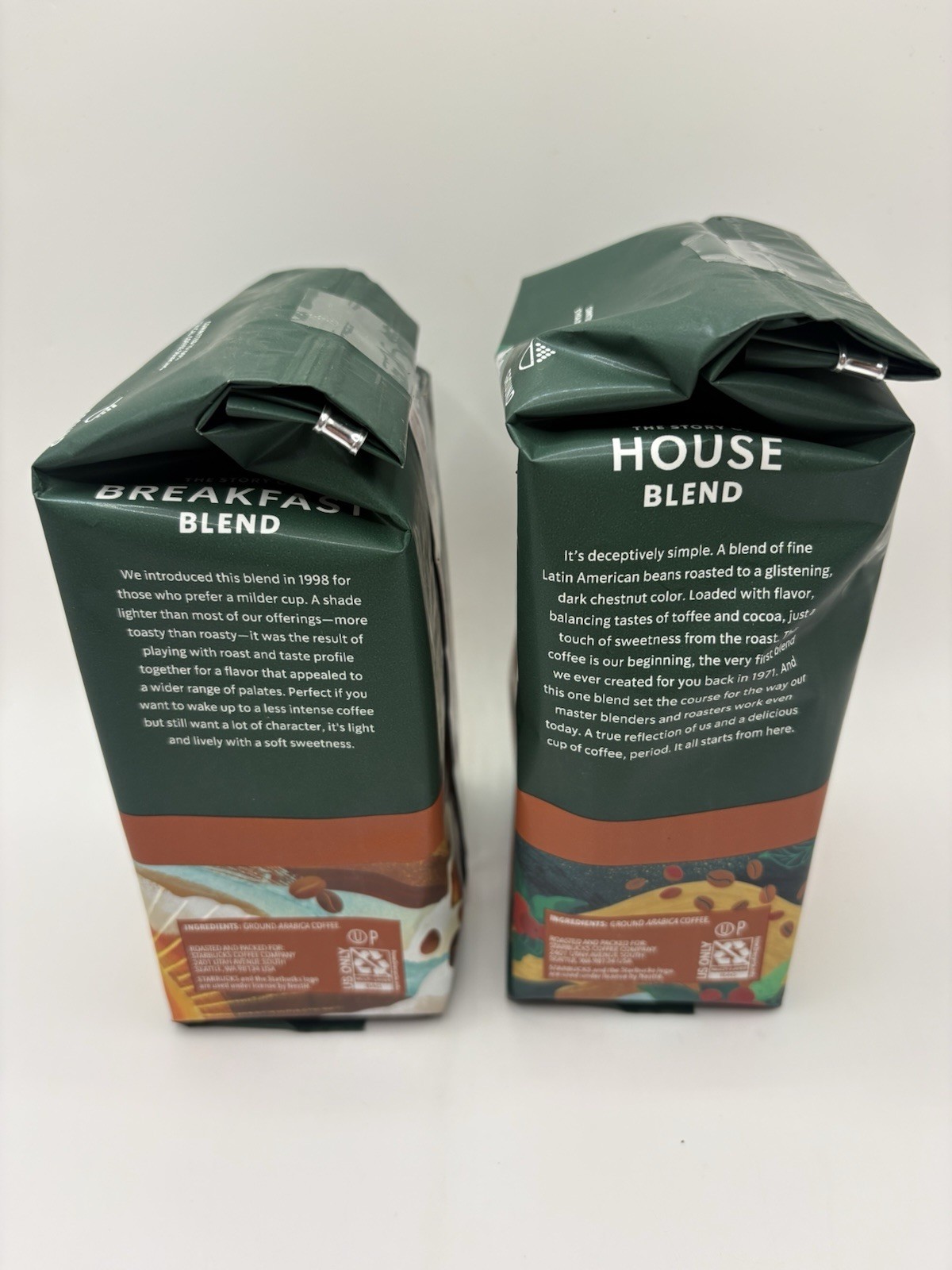 Starbucks House Blend & Breakfast Blend Ground Coffee Medium Roast BB: 9/21/2026