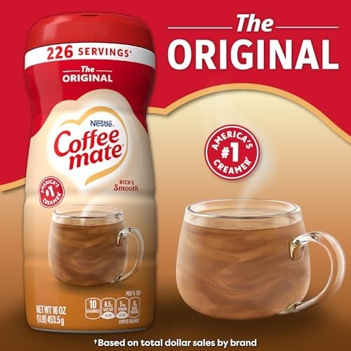 Coffee Creamer Original, Diet, Kosher, Gluten Free, 12 Pack, 16 oz Jar – Perfect