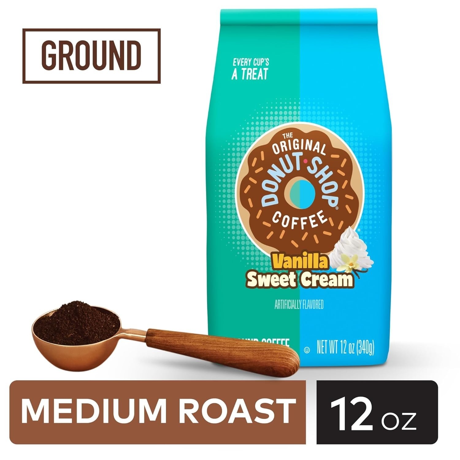 The Original Donut Shop Vanilla Sweet Cream Ground Coffee 12 oz Bag – 6 PACK