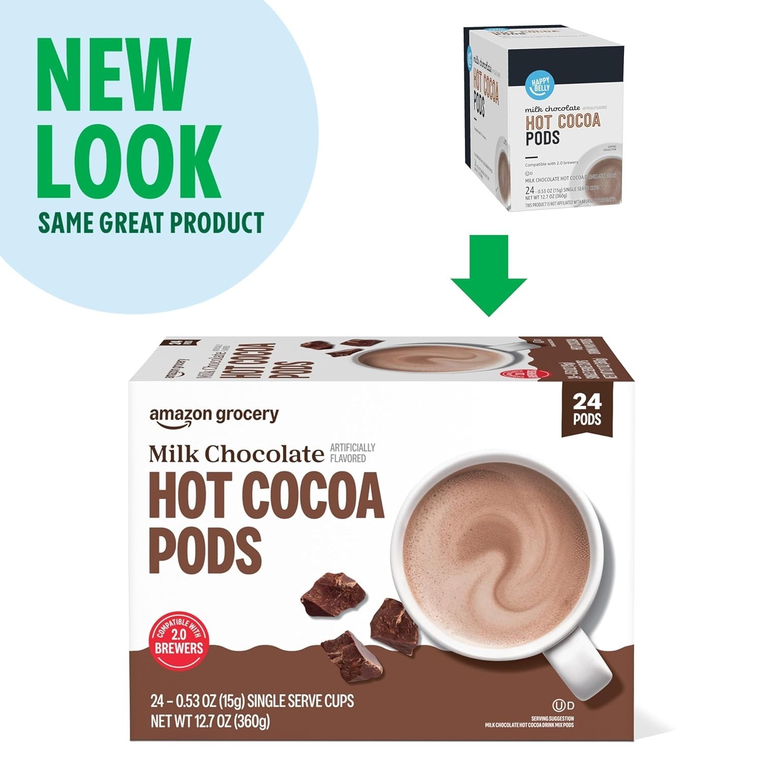 Decadent Milk Chocolate Hot Cocoa Pods – 24 Count, Kosher & Caffeine-Free