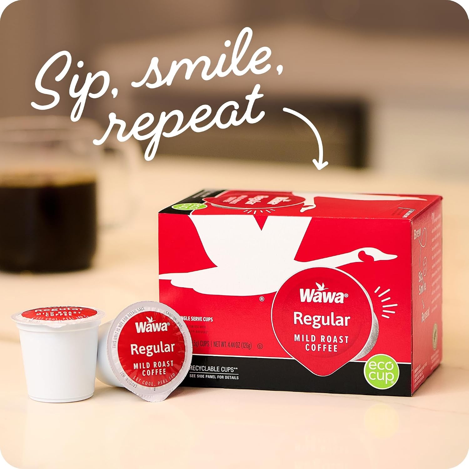 Wawa Mild Roast Single Cup Coffee Pods, 12 Pods, 1 Box, Regular Smooth &