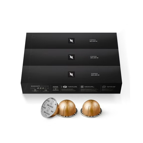 Nespresso Capsules Vertuo, Melozio, Medium Roast Coffee, 30-Count Coffee Pods