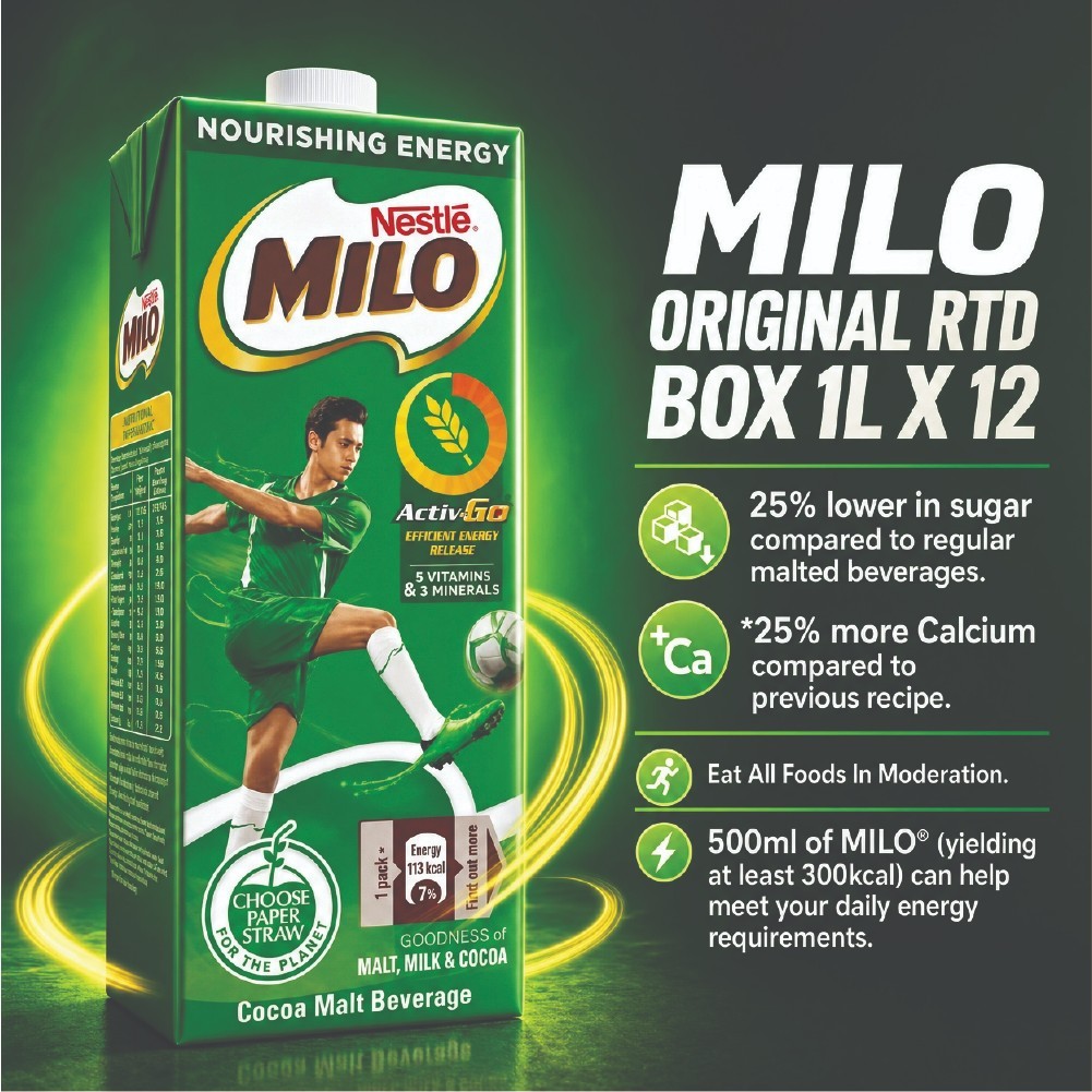 6 Pack Nestle Milo Ready To Drink Chocolate Malt Beverage 180ml Energy Drink