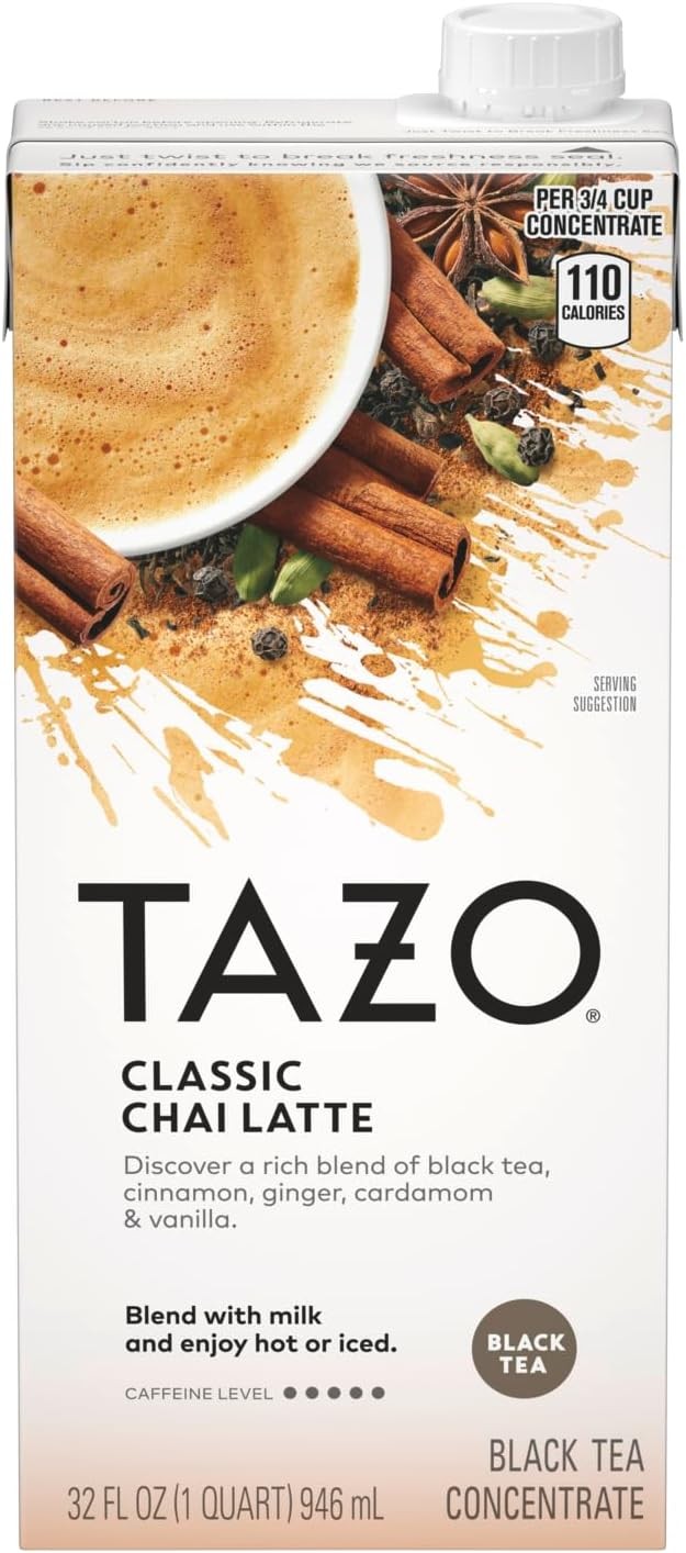 Classic Chai Latte Concentrate, 32 oz Carton | Premium Caffeinated Black Tea
