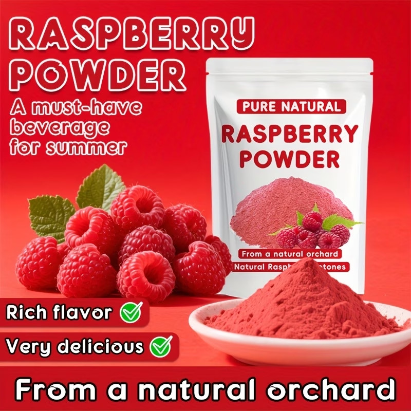 8Oz (227G) of Raspberry Powder with No Added Sugars Or Additives Vegan