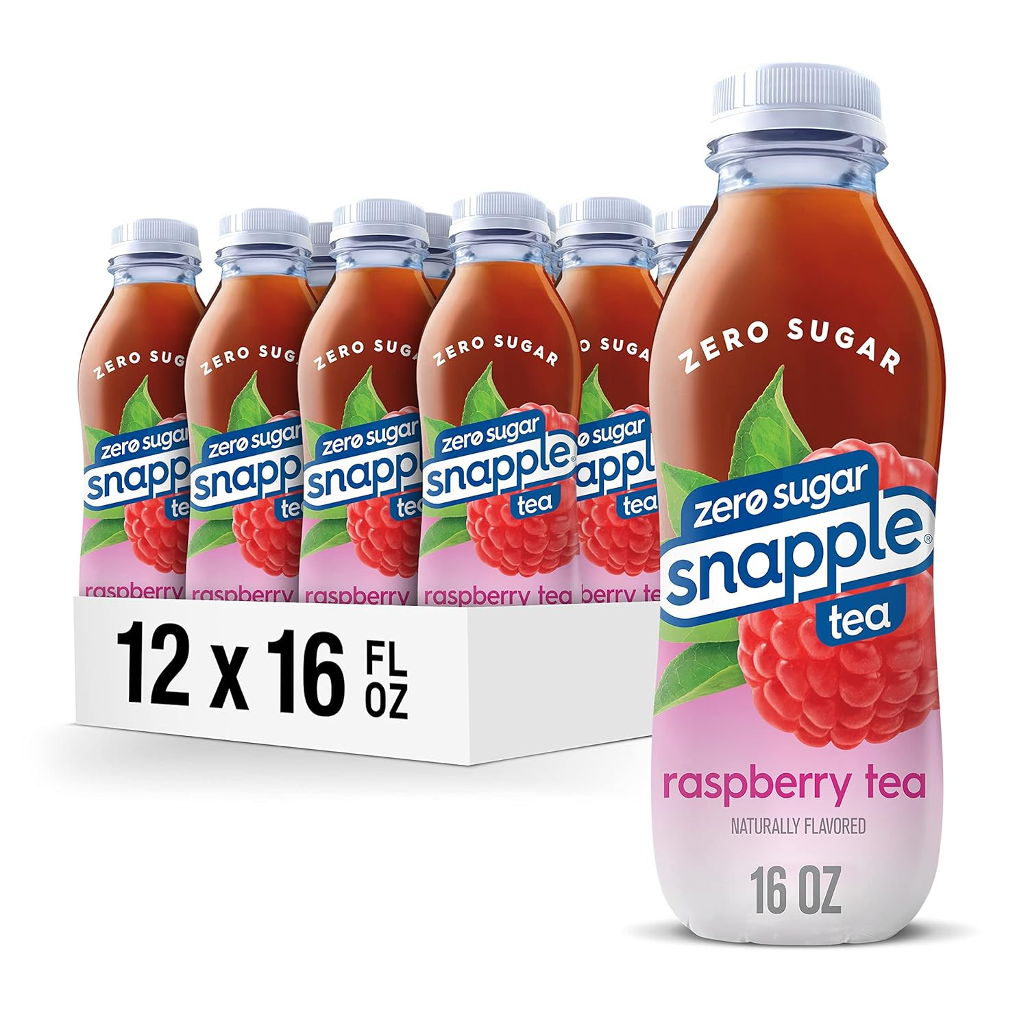 Zero Sugar Raspberry Tea, 16 Fl Oz Recycled Plastic Bottle, Pack of 12