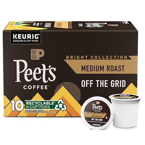 Peet’s Off The Grid Medium Roast Coffee K Cup Pods 10 Count 100 Arabica