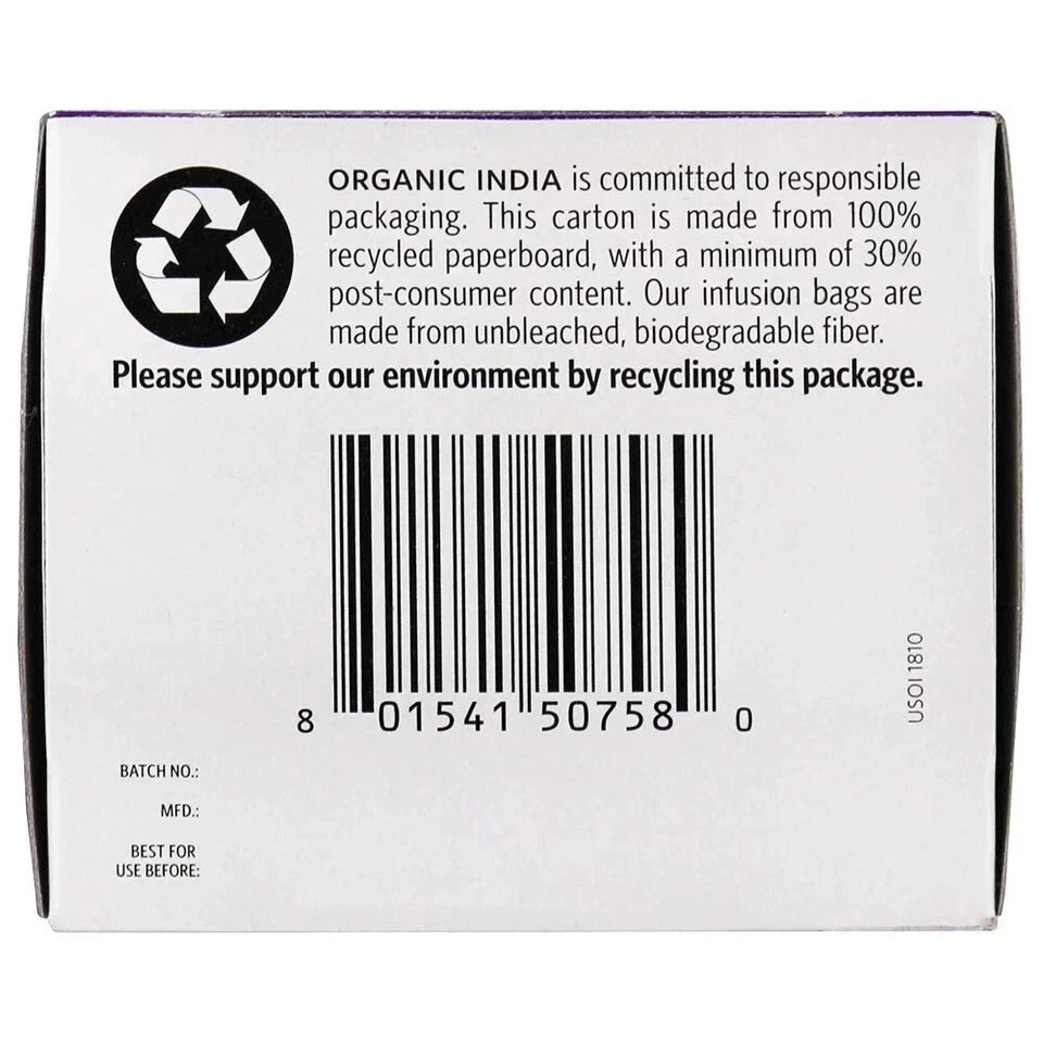 Organic India Tulsi Sleep Herbal Tea 25 Tea Bags Pack of 6