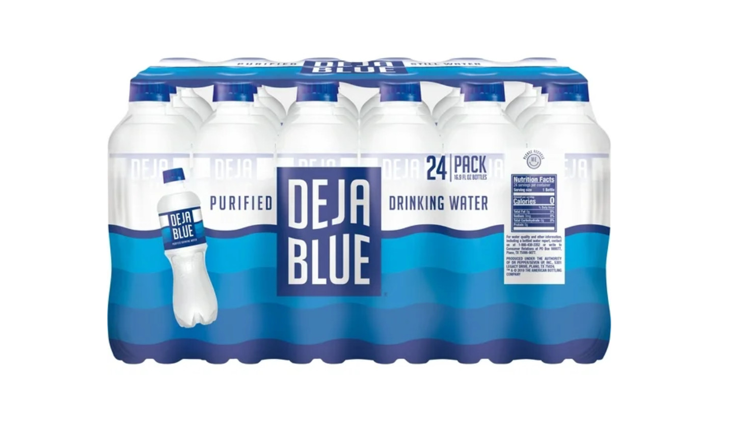 Deja Blue Purified Drinking Water, 16.9 fl oz Bottles (24 Pack)