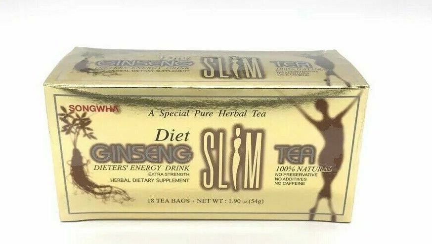2 Boxes Diet Ginseng Slim Tea 18 Tea Bags Dieter Energy Drink Extra Strength