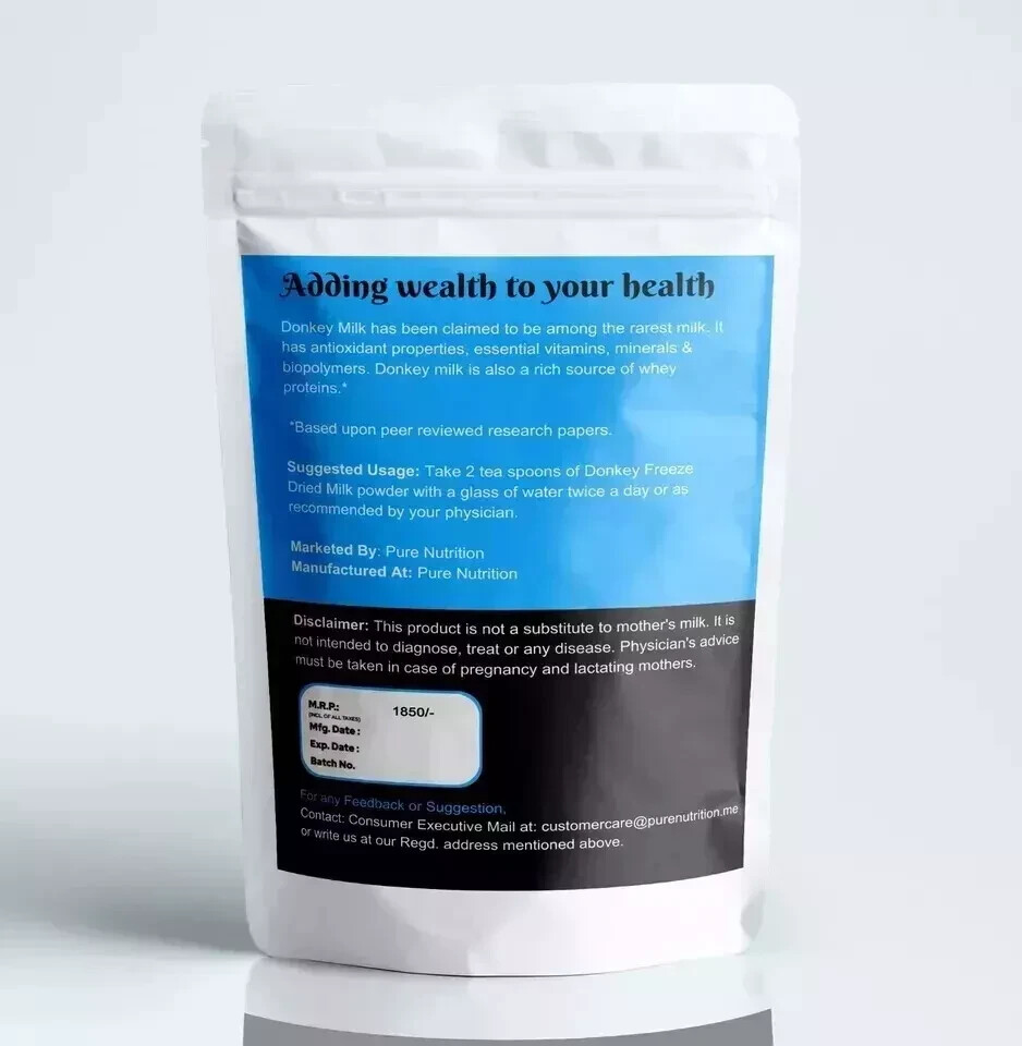 100% NATURAL HERBS DONKEY MILK POWDER FREEZE DRIED (1.76 OZ) 50 GM