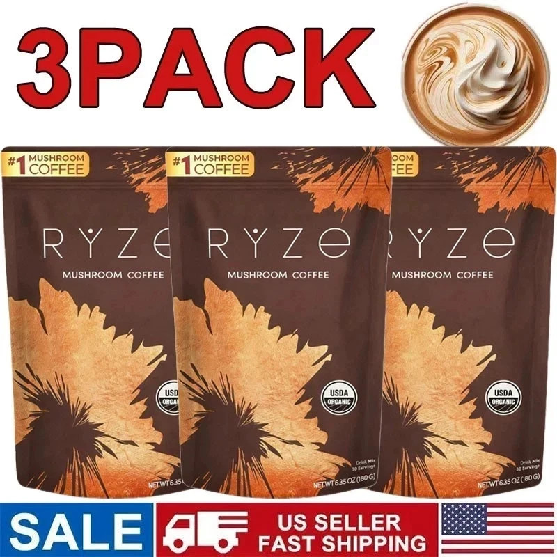 3 Pack Organic Mushroom Coffee – Coffee for Better Energy – 30 Servings