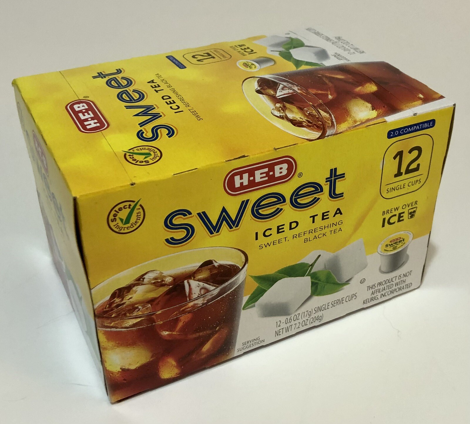 (1) Box HEB K-Cup Pods Sweet Iced Tea 12 Cups Per Box Keurig 2.0 H-E-B Texas