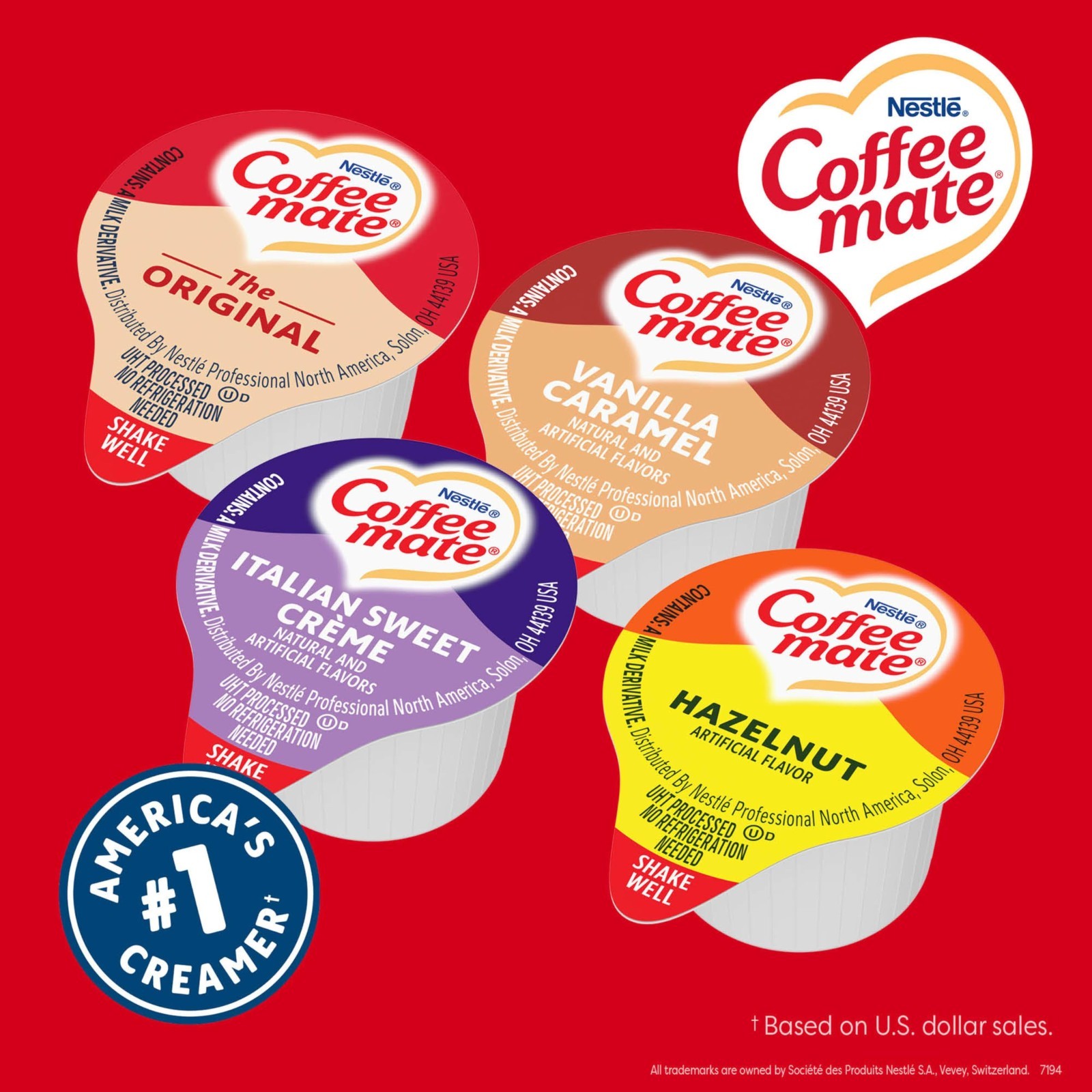 Non-Dairy Coffee Creamer Singles Variety Pack, 200 Count, 0.375oz – Perfect for