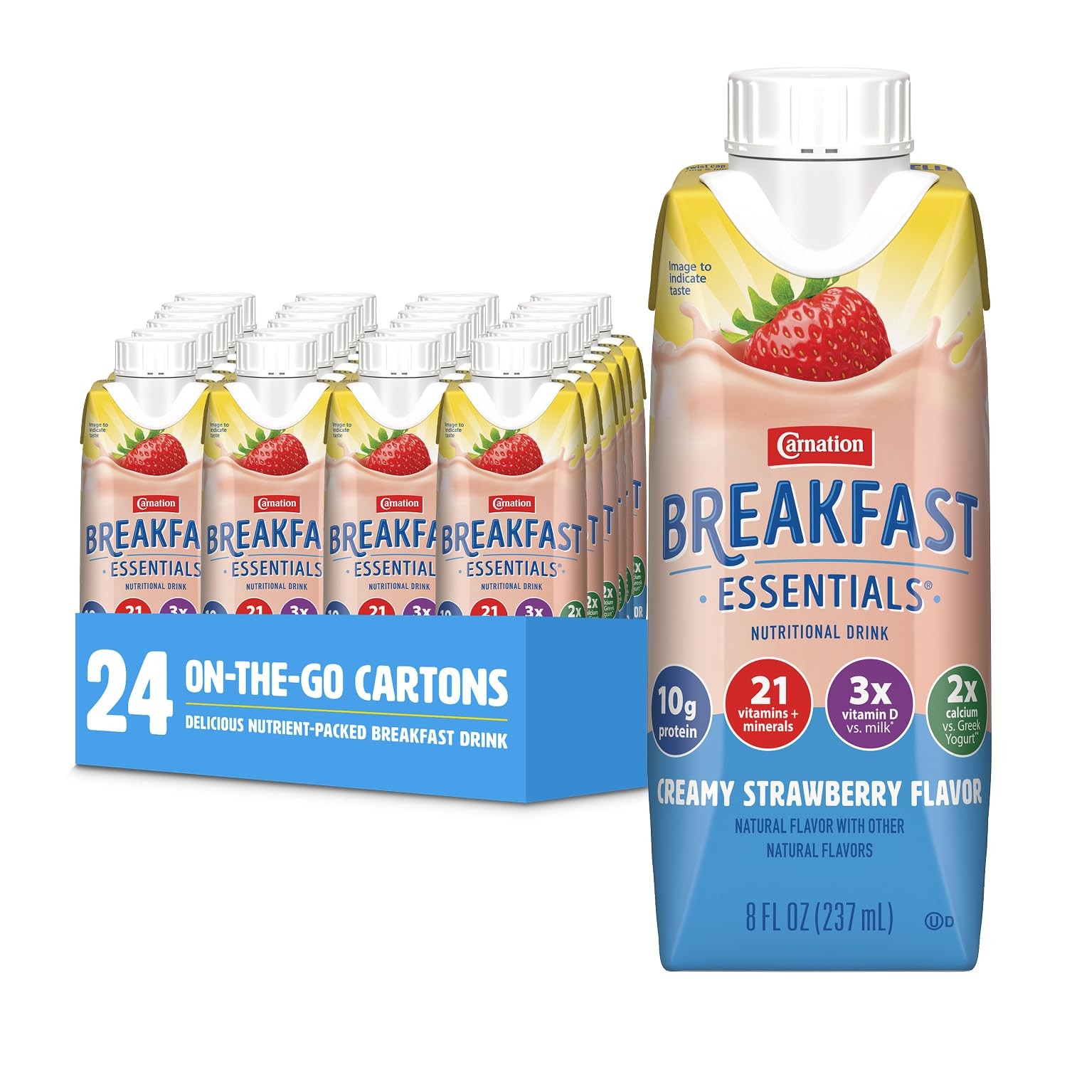 Ready-to-Drink Creamy Strawberry, 8 FL OZ Carton,8 Fl Oz (Pack of 24)