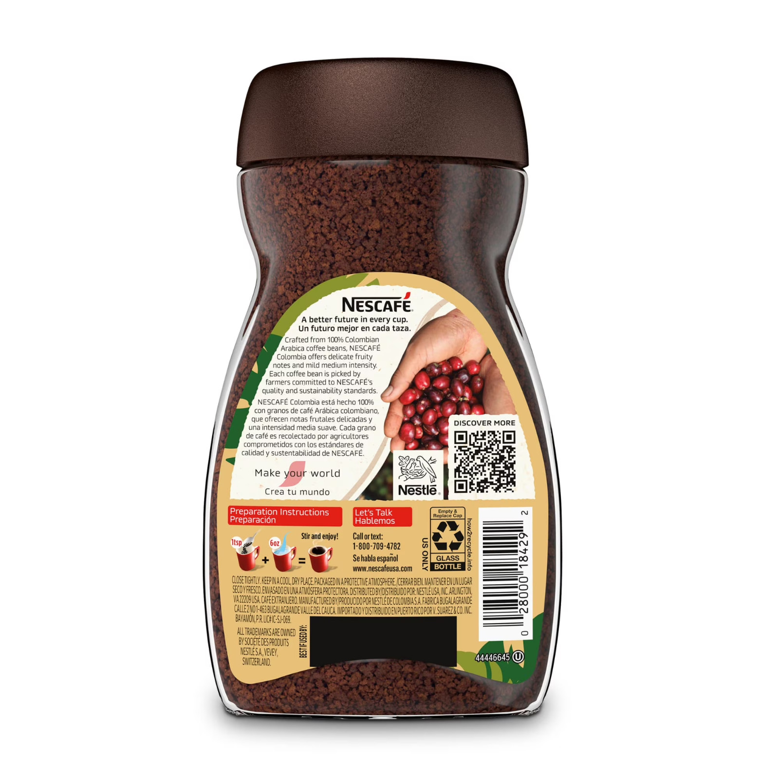 (2PACK) NESCAFÉ CLÁSICO Colombia, Medium Roast, Instant Coffee, 6 oz, 1 Jar