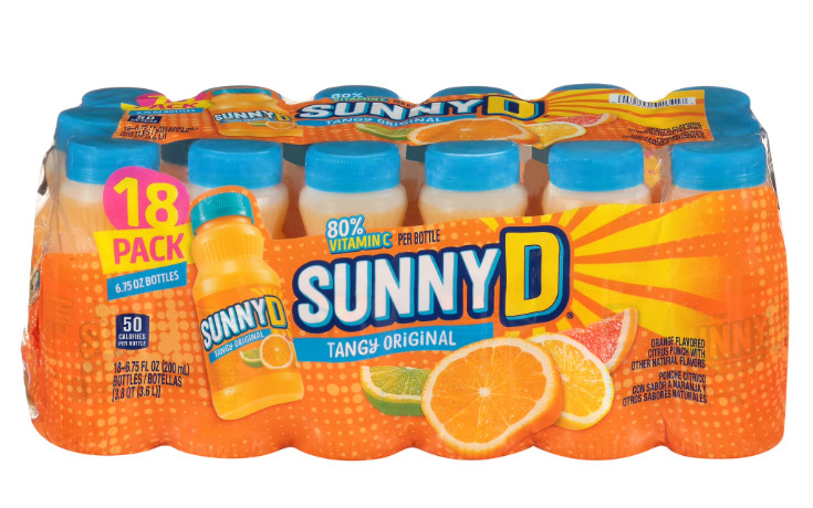 (PACK OF 2) SUNNYD Tangy Shelf Stable Orange Juice Drink, 18 Count, 6.75 fl oz