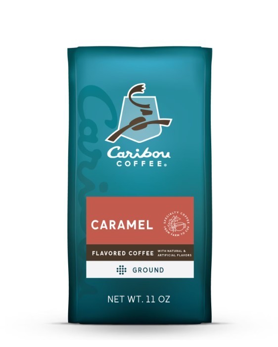 Caribou Coffee Caramel Flavor Ground Coffee Medium, 11 oz, FEB/2027