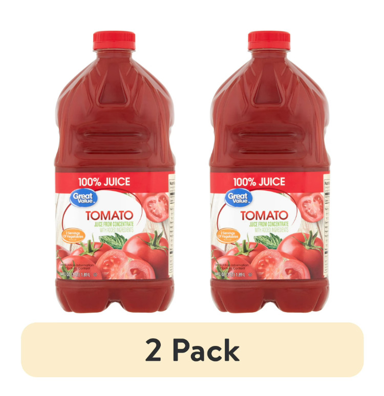 (2 pack) Great Value Tomato 100% Juice, 64 fl oz
