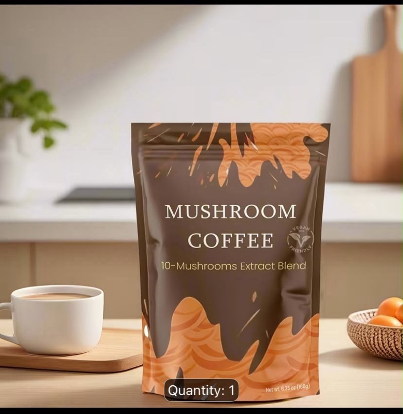 Instant Mushroom Coffee With Turkey Tail & Tremella Extracts 6.35oz 30 Packs