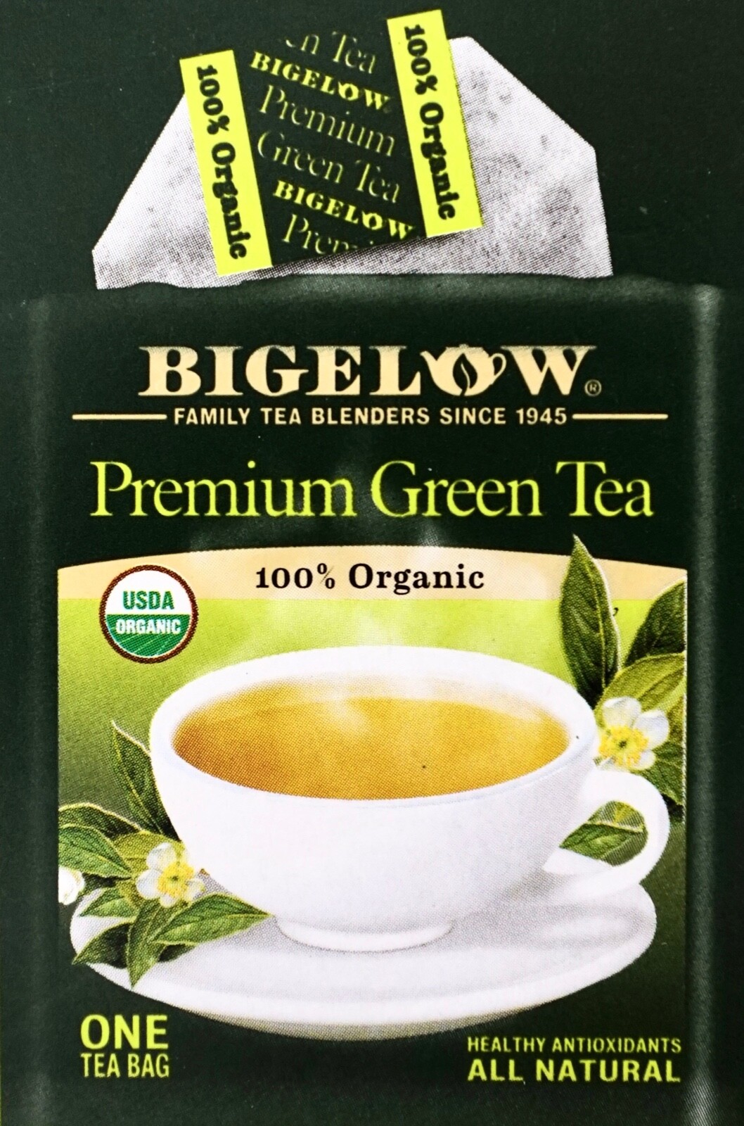 Bigelow Premium Chinese Green Tea 100% USDA Organic, Individually Wrapped