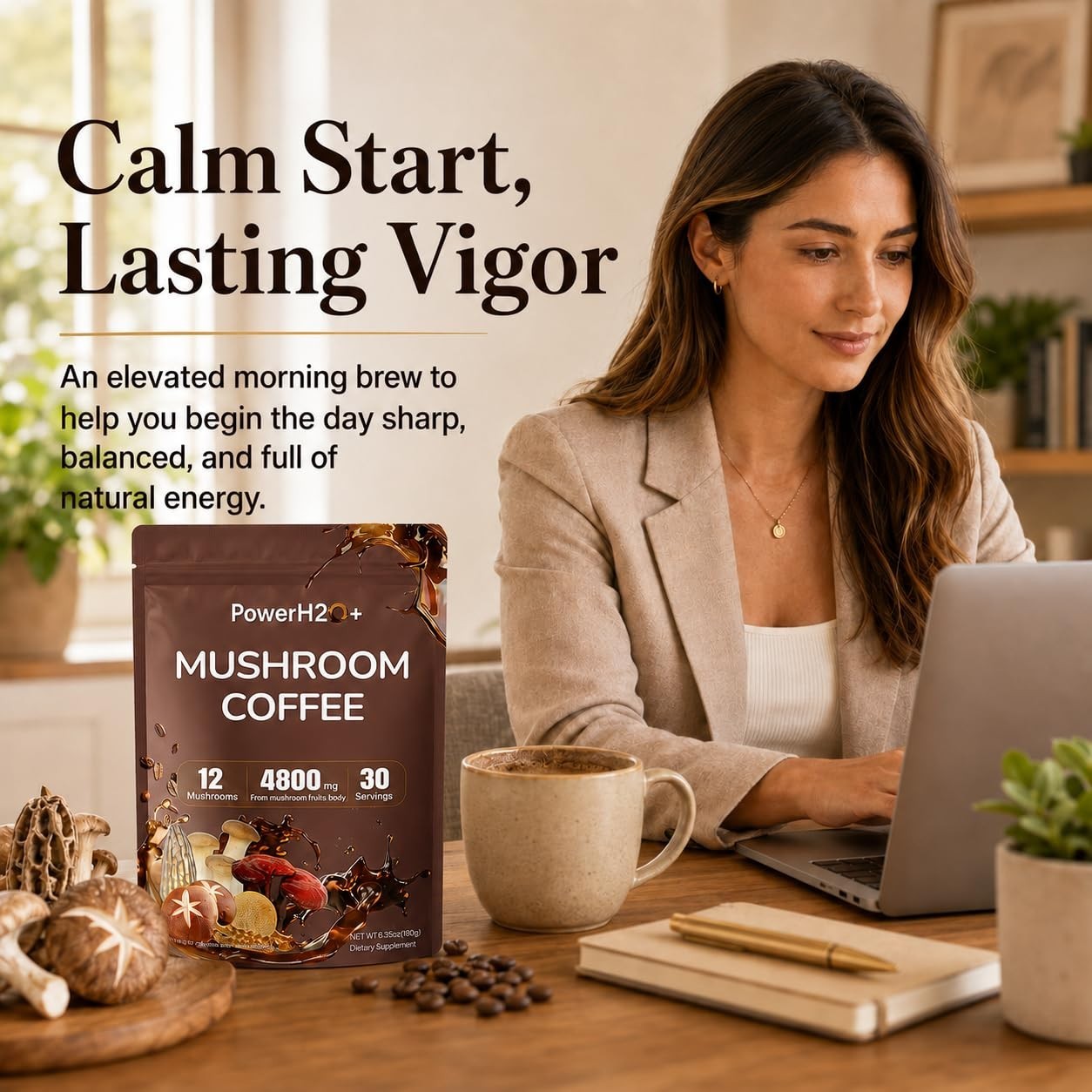 Mushroom Coffee 12-in-1 Lion’s Mane Reishi Chaga 30 Servings 6.35oz